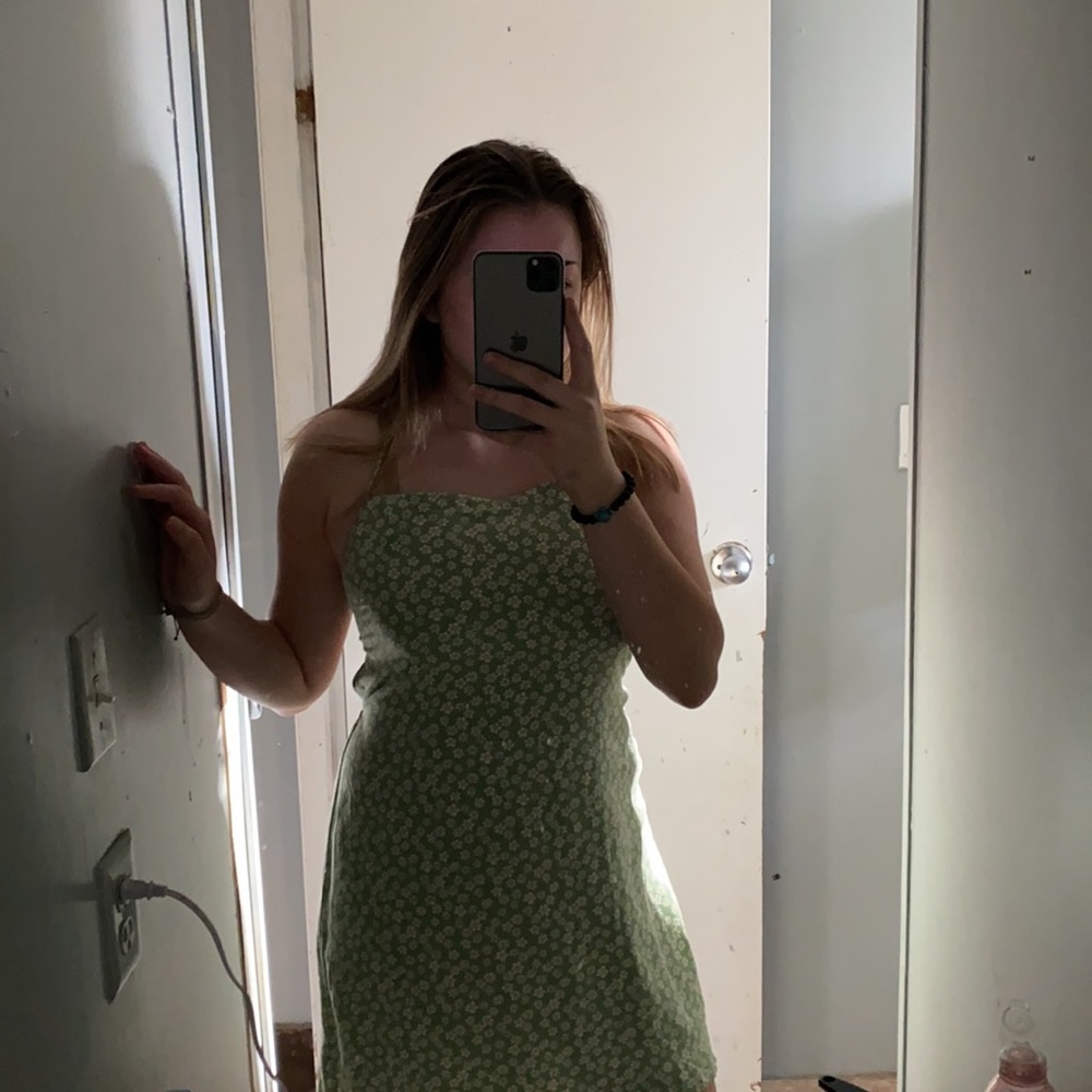 Pacsun Green Floral Dress